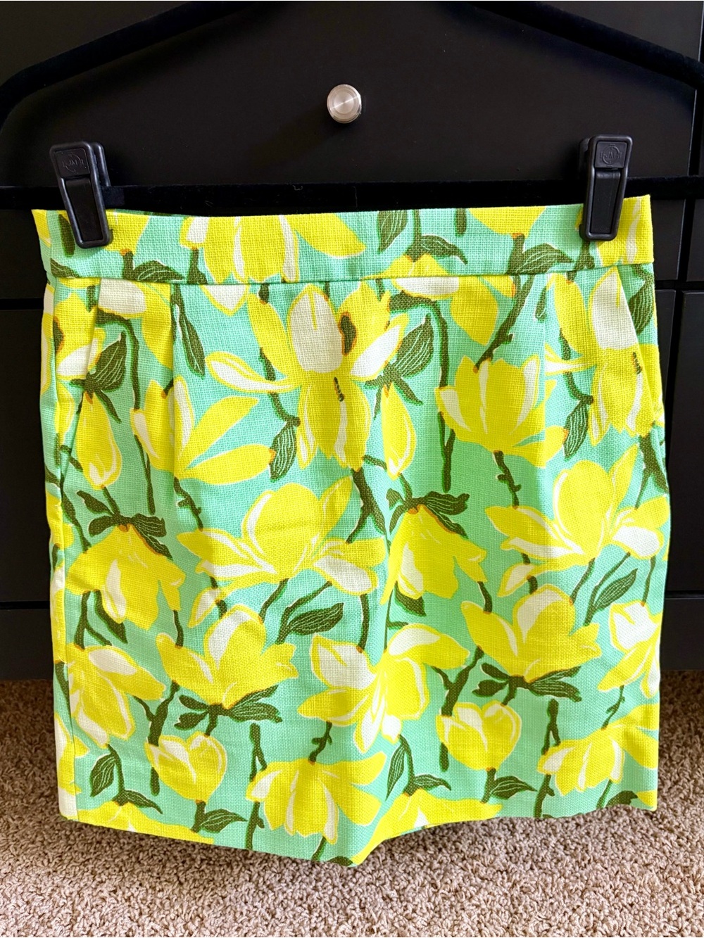 J. Crew Yellow Floral Mini Skirt on Mint